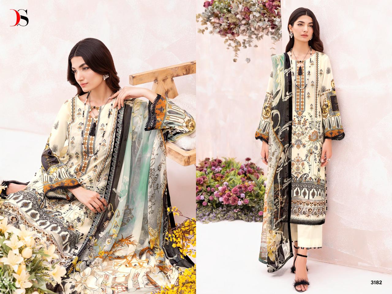 Deepsy Cheveron 8 Cotton Pakistani Suits Catalog
